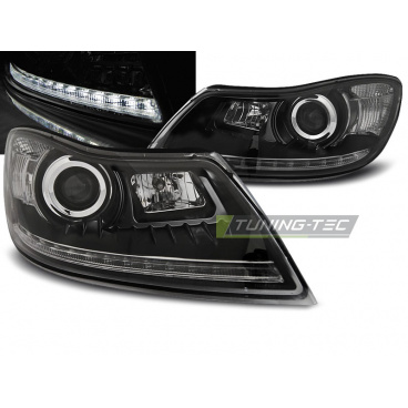 Klare Frontleuchten für Skoda Octavia 2009–12, Tageslichtschwarz Klare Frontleuchten für Skoda Octavia 2009–12, Tageslichtschwarz