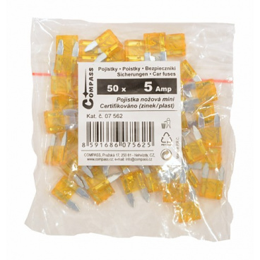 Messersicherungen MINI 5 Amp Polybeutel 50 Stk Messersicherungen MINI 5 Amp Polybeutel 50 Stk