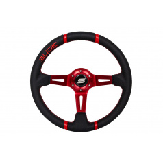 Lenkrad SLIDE 350mm Offset:90mm Leder Rot