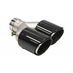 Endstück Schalldämpfer 101mmx2 Eingang 63mm Rechts Carbon Gloss