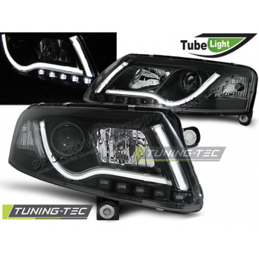 AUDI A6 C6 04.2004–2008 vordere, transparente LED-Leuchtstoffröhren, schwarz