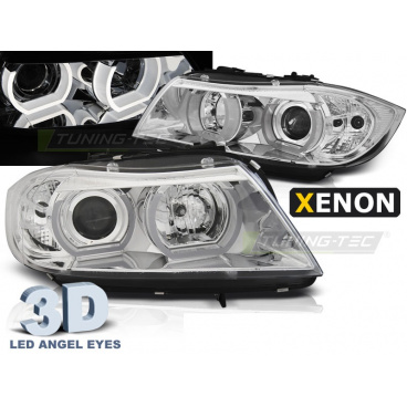 BMW E90/E91 03.2005-08.2008 3D U-Type Chrom-HID-Frontscheinwerfer, klar BMW E90/E91 03.2005-08.2008 3D U-Type Chrom-HID-Frontscheinwerfer, klar