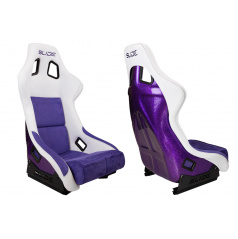 Sportstuhl SLIDE KS2 Premium Weiß Lila Velours & Lila Glitzer