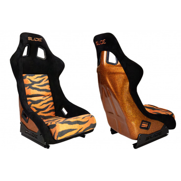 Sportstuhl SLIDE KS2 Premium Orange Schwarz & Grafischer Tiger Velours Orange Glitzer Sportstuhl SLIDE KS2 Premium Orange Schwarz & Grafischer Tiger Velours Orange Glitzer
