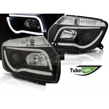 Dacia Duster 04.2010 – klare Vorderlichter, schwarzes Tube Light Dacia Duster 04.2010 – klare Vorderlichter, schwarzes Tube Light