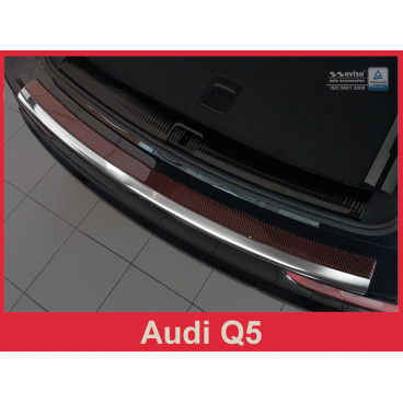 Carbon-Abdeckung – Schwellenschutz für die hintere Stoßstange aus Edelstahl Audi Q5 2008+