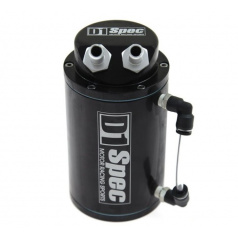 Alu-Behälter für überschüssiges Öl D1 SPEC schwarz Einlass/Auslass 15 mm