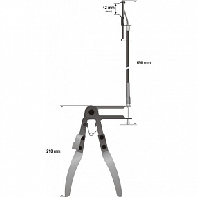 Selbstsichernde Schlauchklemmenzange mit 42-mm-Kabel