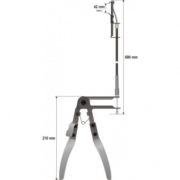 Selbstsichernde Schlauchklemmenzange mit 42-mm-Kabel