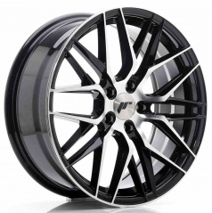 JR Wheels JR28 18x7,5 ET40 5x112 Glänzend Schwarz mit bearbeiteter Front