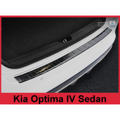 Edelstahlabdeckung - schwarzer Schwellenschutz für die hintere Stoßstange Kia Optima IV Limousine 2016+