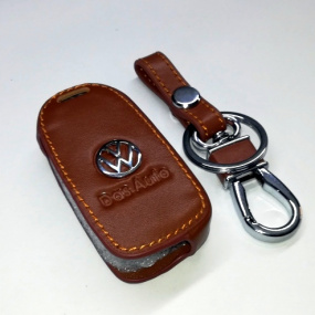 Kožená klíčenka pro vystřelovací klíče koncernových aut  VW