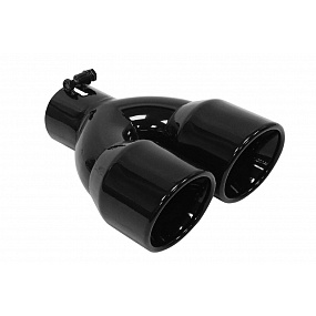 Edelstahl-Doppelende schwarz (Eingang 63 mm, Ausgang 89 mm)