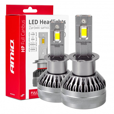LED-Hauptscheinwerferlampen HP Full Canbus H3 12V 24V 6500K AMIO-03672