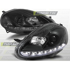 FIAT GRANDE PUNTO 2005-09 FRONT CLEAR LED LIGHTS DAYLIGHT BLACK