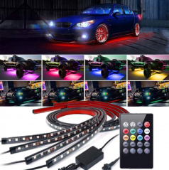 Ein Satz mehrfarbiger LED-Neonleuchten unter dem Auto für DO 2x90 und 2x120 cm