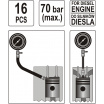 Kit zur Messung des Kompressionsdrucks in Dieselmotoren 16-tlg
