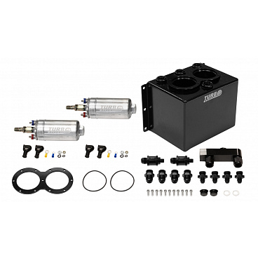 Kraftstofftank Swirl Pot 3L TurboWorks für 2 Pumpen 250LPH + Schiene (im Set) Schwarz Kraftstofftank Swirl Pot 3L TurboWorks für 2 Pumpen 250LPH + Schiene (im Set) Schwarz