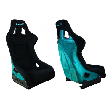 Sportstuhl SLIDE KS2 Premium Schwarzer Velours Türkis Glitzer
