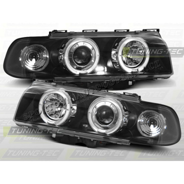 BMW E38 1994–98 Angel Eyes schwarze vordere klare Lichter