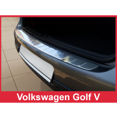 Edelstahlabdeckung - Schwellenschutz für die hintere Stoßstange Volkswagen Golf V 2003-08