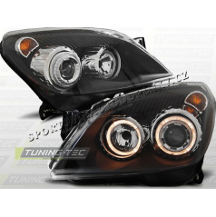 OPEL ASTRA H 2004-09 3.5D FRONTKLARLEUCHTEN ANGEL EYES SCHWARZ