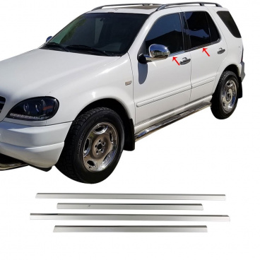 Fensterverkleidung aus Edelstahl Mercedes ML W163 1998-2005 Fensterverkleidung aus Edelstahl Mercedes ML W163 1998-2005