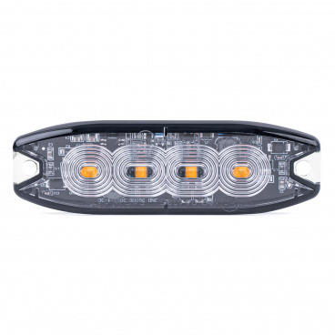 Warnleuchte orange 4x3W LED R65 R10 12/24V IP67