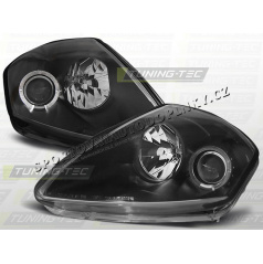 MITSUBISHI ECLIPSE D50 2000-05 FRONT CLEAR LIGHTS ANGEL EYES BLACK