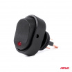 Ovaler Wippschalter mit roter LED-Diode
