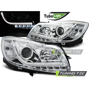 Klare Vorderleuchten für den Opel Insignia 2008–12, LED-Röhrenlichter, Chrom