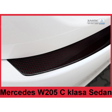Carbon-Abdeckung - Schwellenschutz für die hintere Stoßstange Mercedes C W205 2014-16