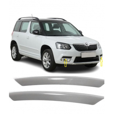Edelstahlabdeckungen für Nebelscheinwerfer Škoda Yeti 2010-13 Edelstahlabdeckungen für Nebelscheinwerfer Škoda Yeti 2010-13