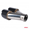 Edelstahl-Endrohr Dual 2x89 mm in Carbon-Nachbildung rechts