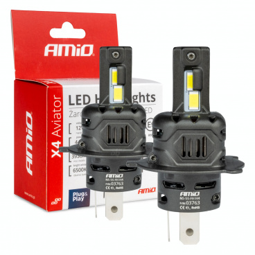 LED-Lampen X4-Serie AVIATOR H4/H19 6500K max 44W AMIO-03763 LED-Lampen X4-Serie AVIATOR H4/H19 6500K max 44W AMIO-03763