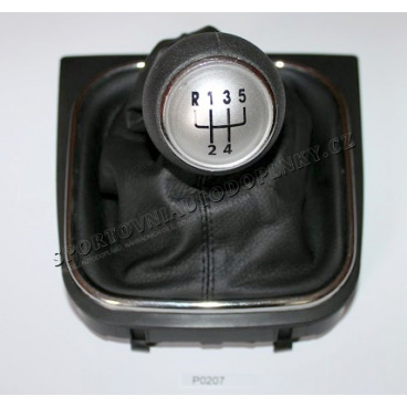 Kompletter Schalthebel VW Golf V 5 st. inklusive Chromrahmen und Aluminiumplakette