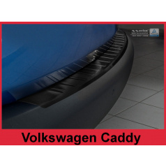 Abdeckschutz aus Edelstahl für die Schwelle der hinteren Stoßstange des Volkswagen Caddy 2003-16