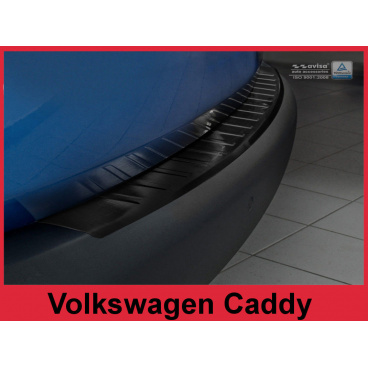 Abdeckschutz aus Edelstahl für die Schwelle der hinteren Stoßstange des Volkswagen Caddy 2003-16
