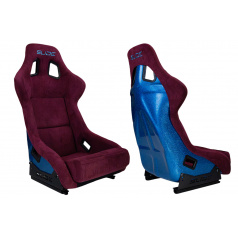 Sportstuhl SLIDE KS2 Premium Dunkellila Velours & Meeresblau Glitzer