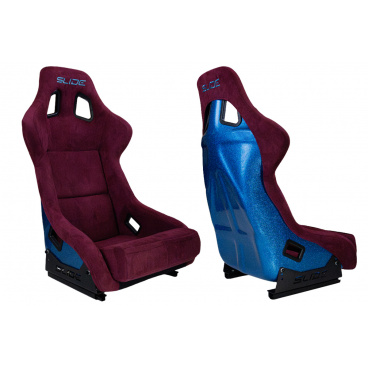 Sportstuhl SLIDE KS2 Premium Dunkellila Velours & Meeresblau Glitzer