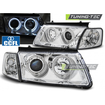 VW Passat B5 3B 11.1996-08.2000 klare Angel Eyes CCFL-Chromscheinwerfer vorn VW Passat B5 3B 11.1996-08.2000 klare Angel Eyes CCFL-Chromscheinwerfer vorn