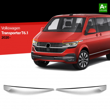 Frontleuchtenabdeckungen für den VW T6 aus Edelstahl.1 2019+ Frontleuchtenabdeckungen für den VW T6 aus Edelstahl.1 2019+
