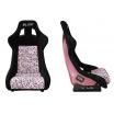 Sportstuhl SLIDE KS2 Premium Schwarz & Blumen Velur Hellrosa Glitzer