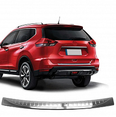 Polierte Edelstahl-Abdeckung der oberen Kante der hinteren Stoßstange Nissan X-Trail T32 2013 - 2021