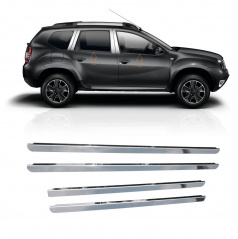 Edelstahl poliert Omtec untere Fensterleisten Dacia Duster 2010-18 4 Stk