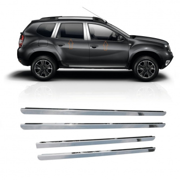 Edelstahl poliert Omtec untere Fensterleisten Dacia Duster 2010-18 4 Stk Edelstahl poliert Omtec untere Fensterleisten Dacia Duster 2010-18 4 Stk