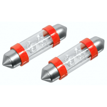 Glühbirne 4LED 12V suf. SV8.5 38mm rot 2 Stk