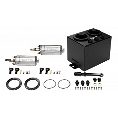 Kraftstofftank Swirl Pot 3L TurboWorks für 2 Pumpen 250LPH + Schiene (im Set) Schwarz