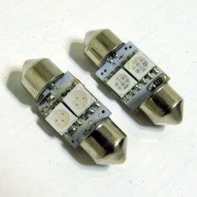2 LED žárovky sulfit červené 31 mm s odporem (CANBUS) - 2 ks