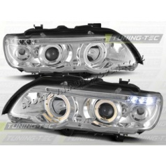 BMW X5 E53 1999-03 KLARES VORDERE LICHT ANGEL EYES CHROM